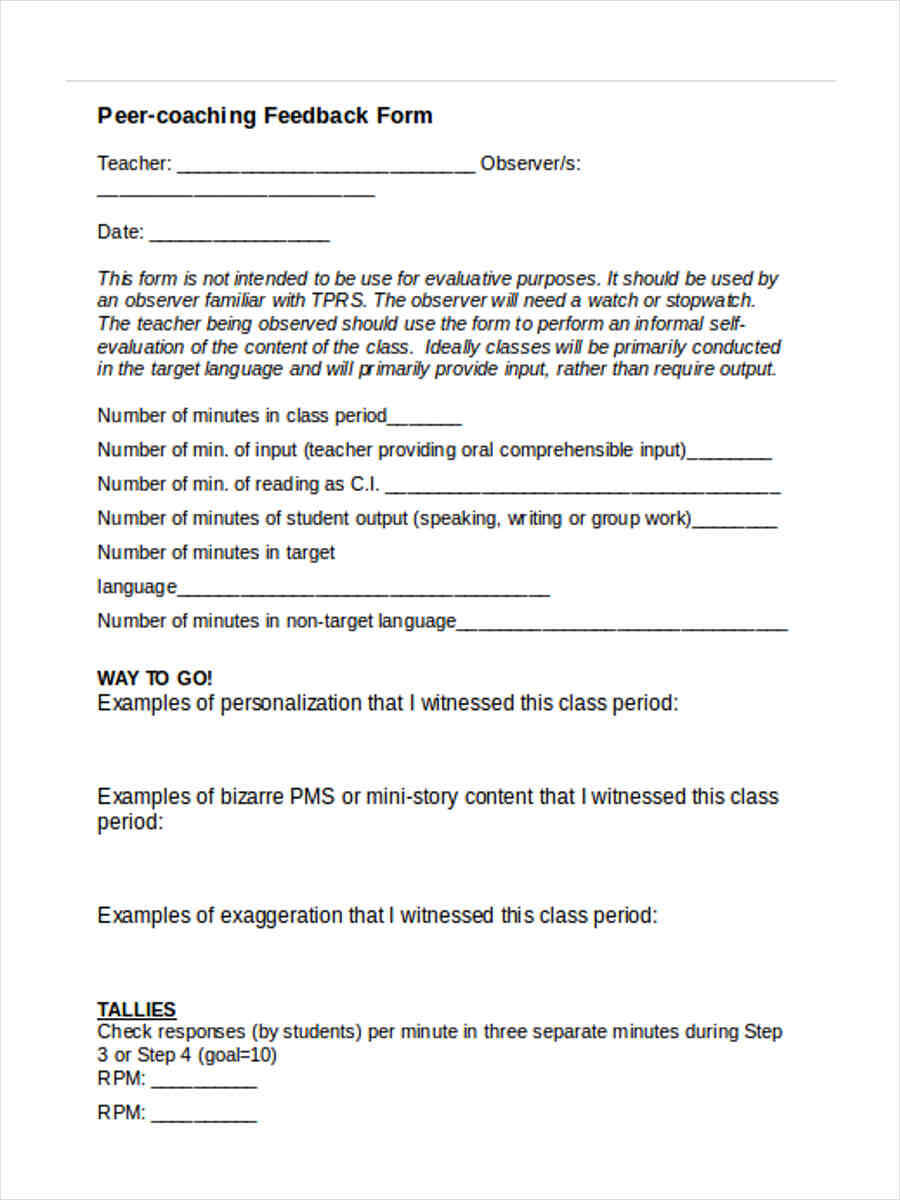 Free 16+ Teacher Feedback Forms In Pdf | Ms Word With Student Feedback Form Template Word