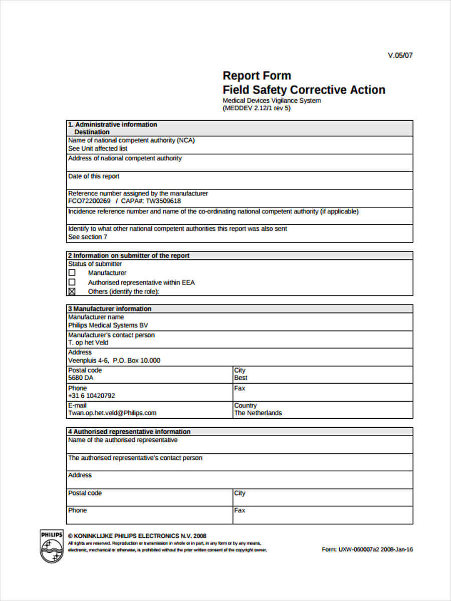 Free 21+ Corrective Action Form Examples In Pdf | Ms Word For Corrective Action Report Template