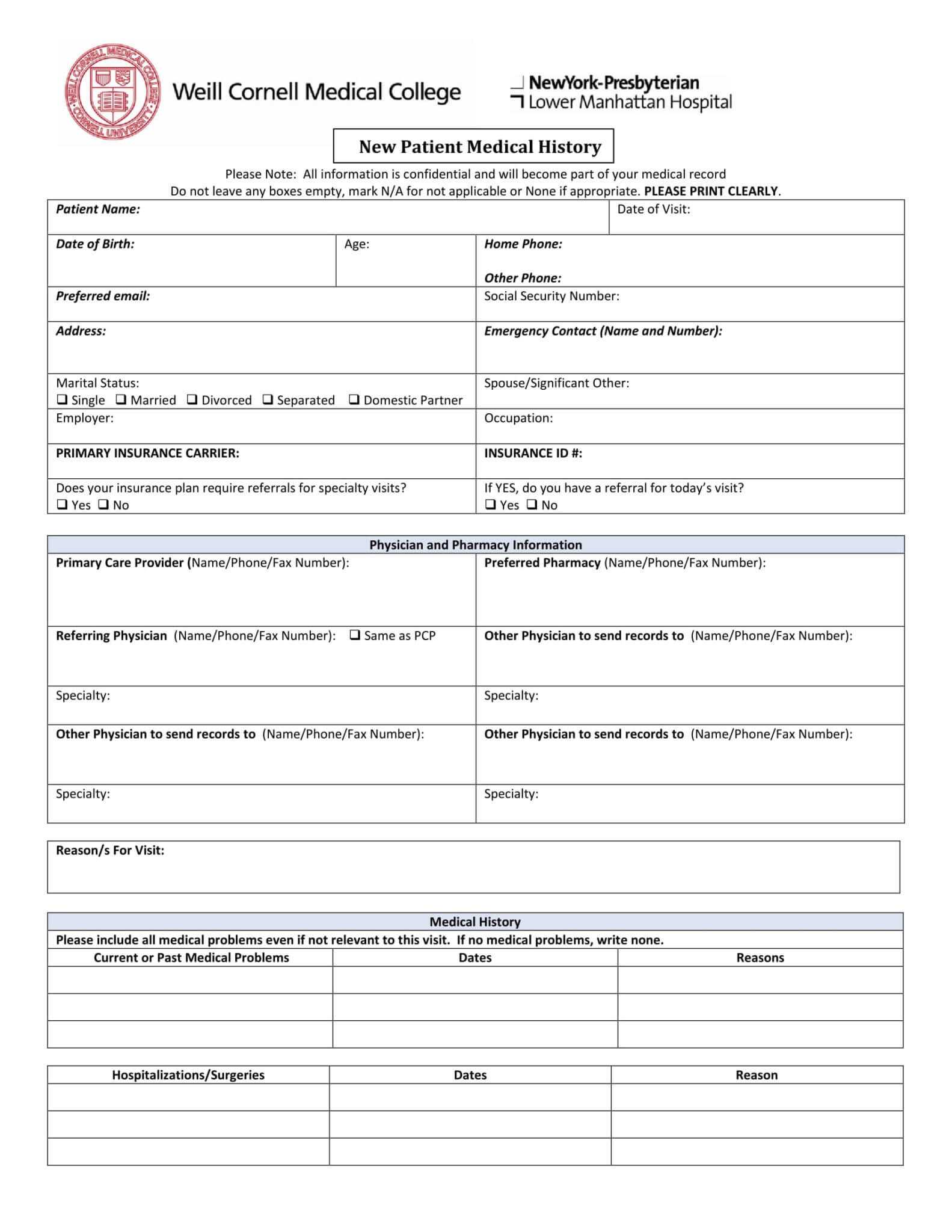 Free 5+ Medical History Forms In Pdf Ms Word In Medical History