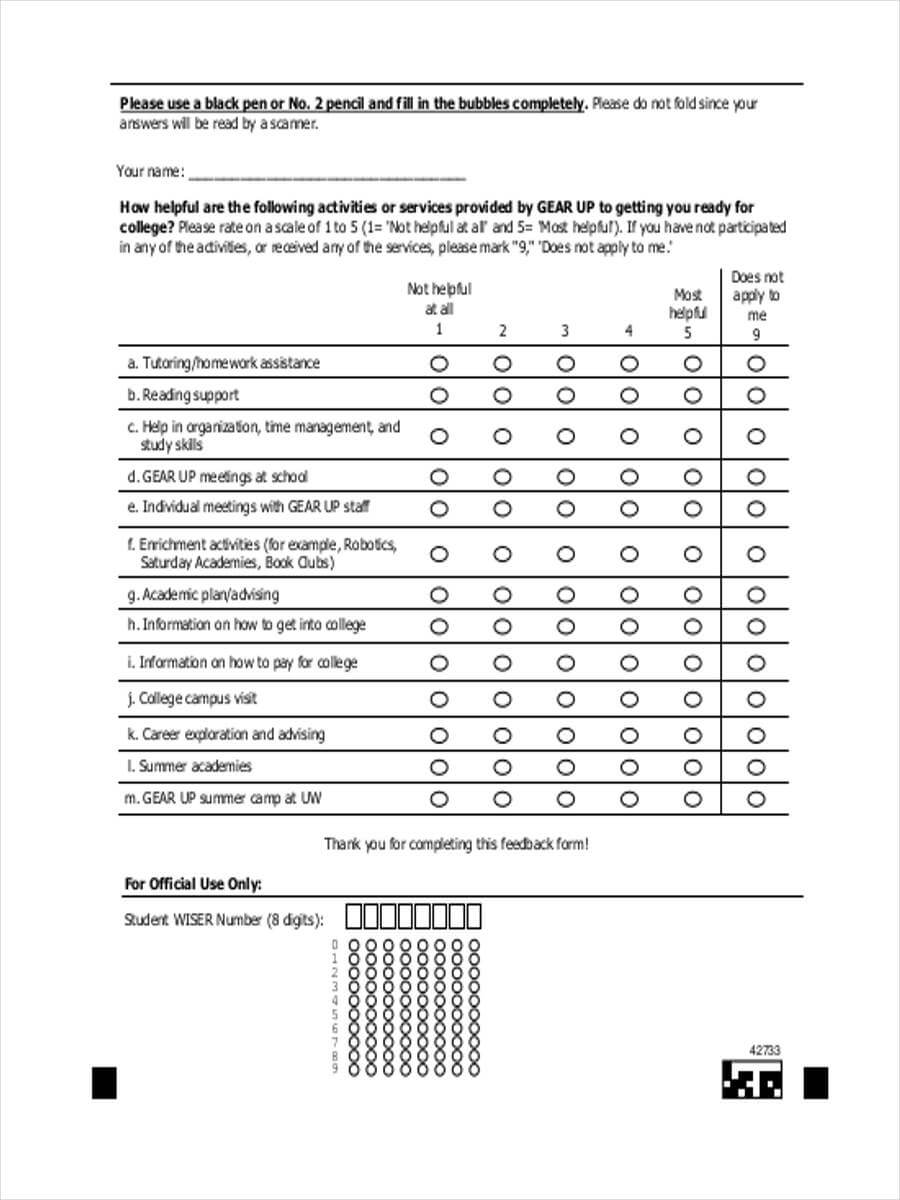 Free 7+ Camp Feedback Forms Samples In Ms Word | Pdf Inside Student Feedback Form Template Word