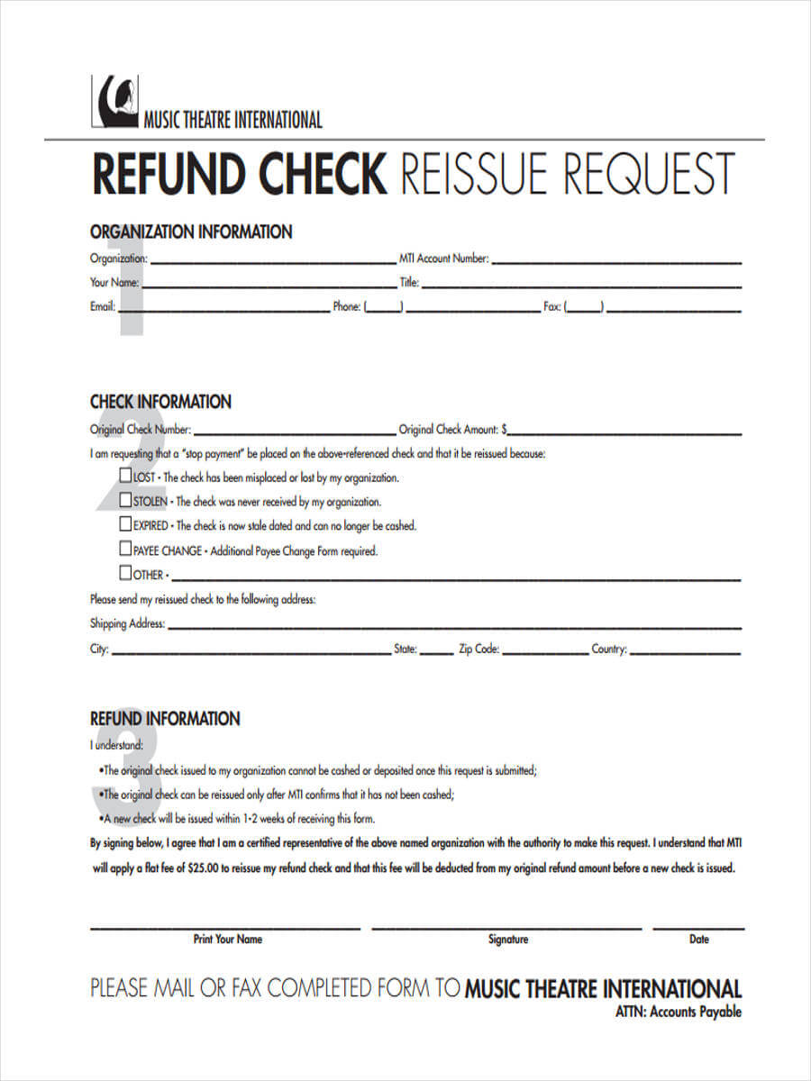 Free 8+ Refund Request Forms In Pdf With Check Request Template Word