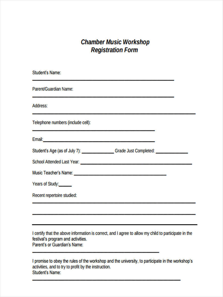 Free 9+ Workshop Registration Forms In Pdf For Seminar Registration Form Template Word