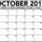 Free Blank Calendar October 2019 Printable – 2019 Calendars Intended For Blank Calendar Template For Kids