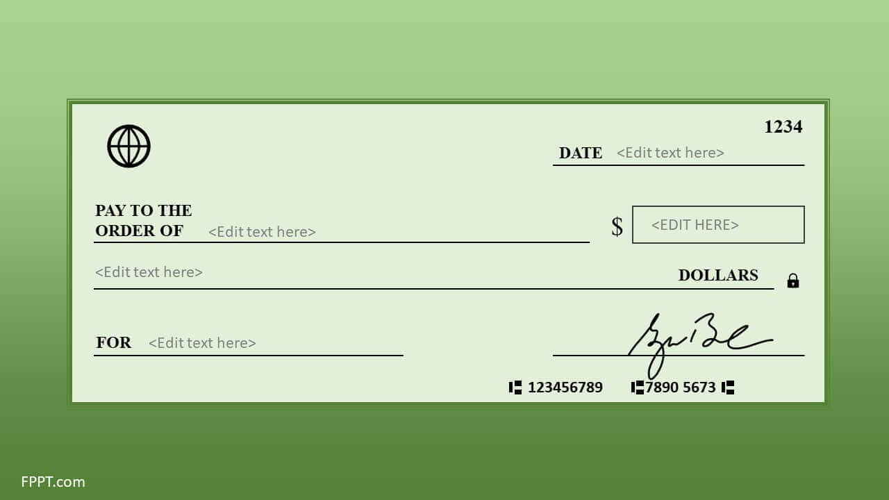 Free Blank Check Template For Powerpoint – Free Powerpoint Intended For Editable Blank Check Template