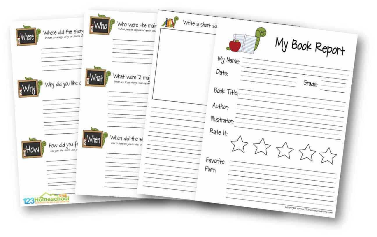 Free Book Report Template | 123 Homeschool 4 Me Inside Book Report Template Grade 1