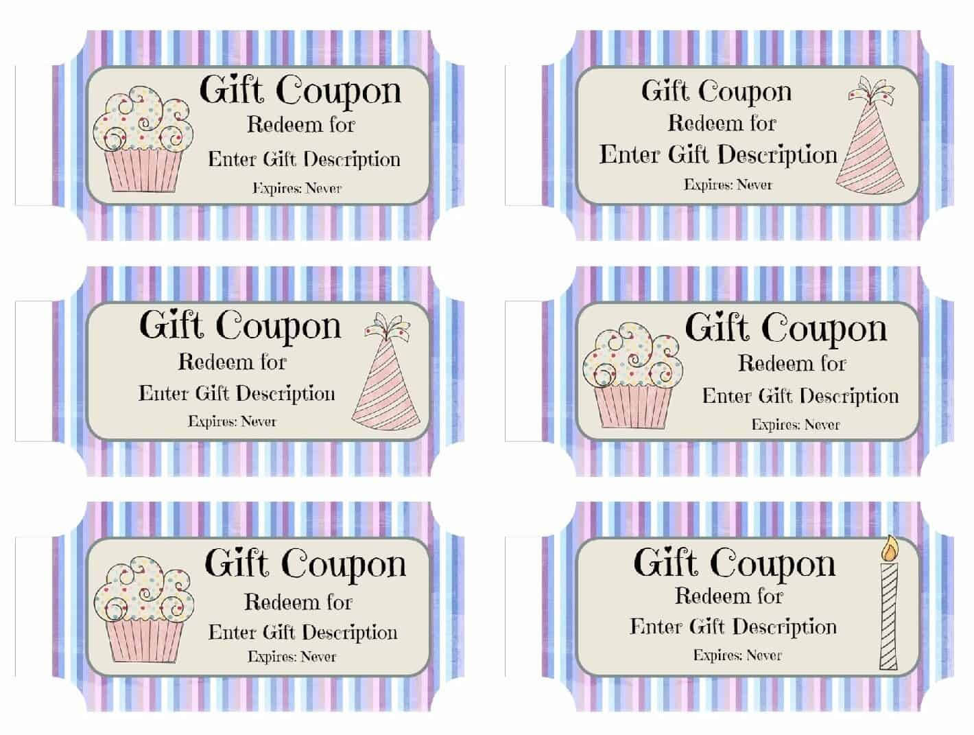 Free Custom Birthday Coupons Customize Online Print At Home In Coupon Book Template Word