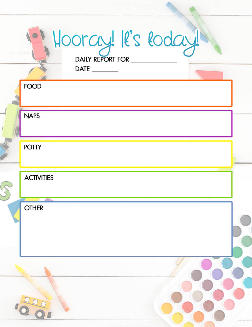 Free Daycare Daily Report | Child Care Printable – The Diy Pertaining To Daycare Infant Daily Report Template
