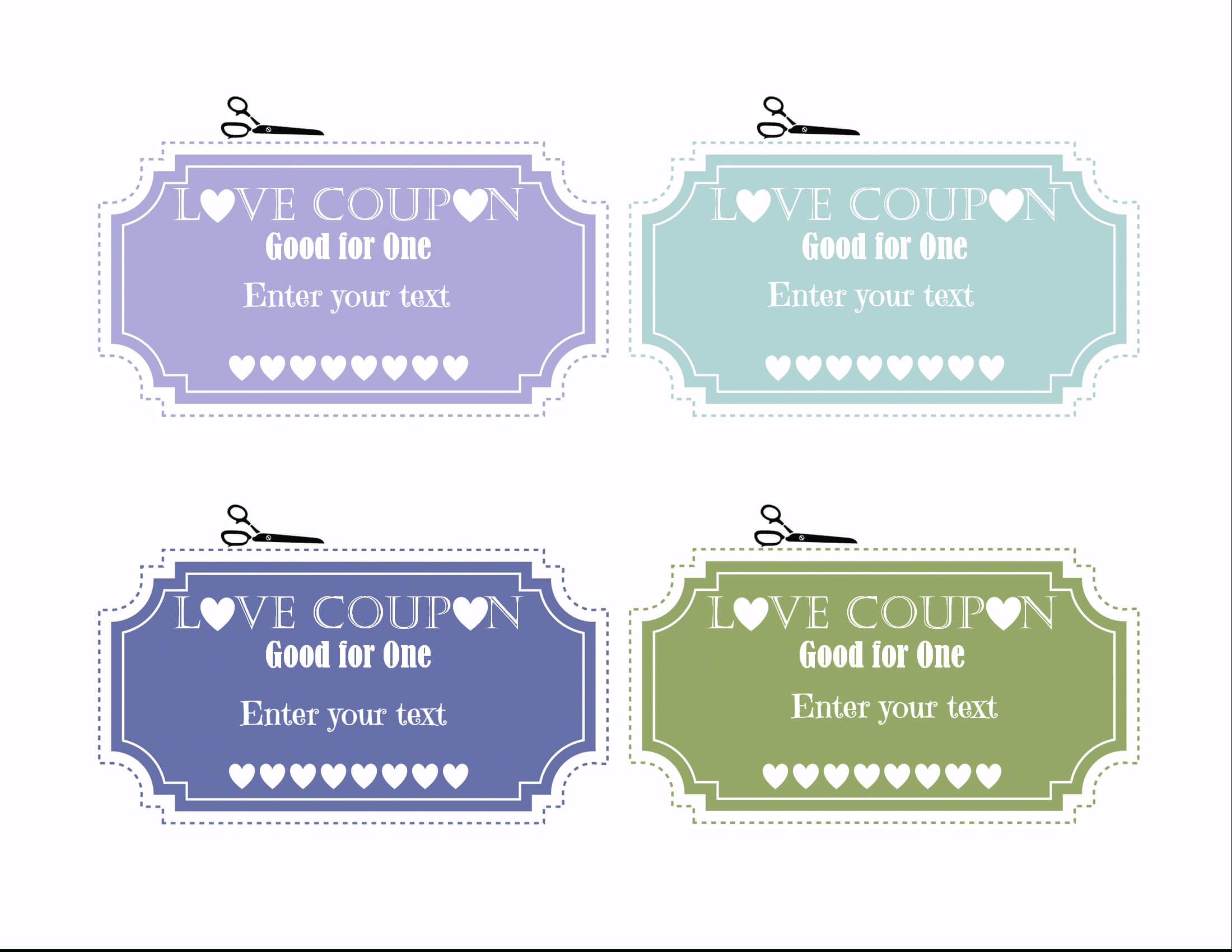 Free Editable Love Coupons For Him Or Her With Love Coupon Template For Word