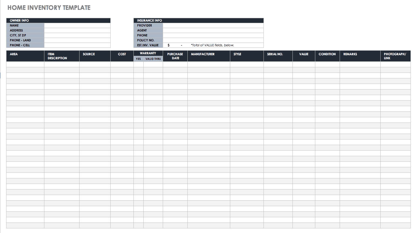 Free Excel Inventory Templates: Create & Manage | Smartsheet Pertaining To Stock Report Template Excel