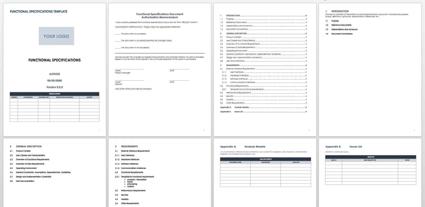 Free Functional Specification Templates | Smartsheet Inside Product Requirements Document Template Word