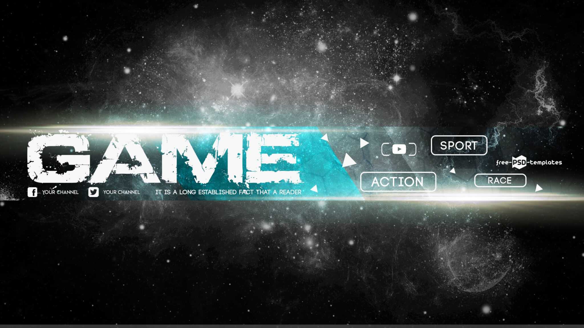 Free Game Youtube Banner Template – Free Psd Templates With Youtube ...