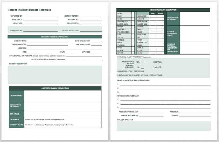 Serious Incident Report Template