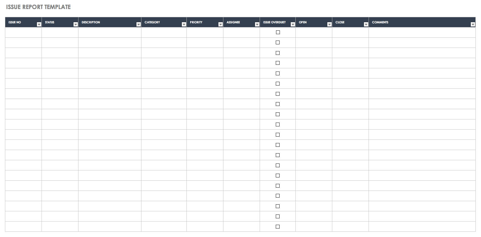 Free Issue Tracking Templates | Smartsheet Regarding It Issue Report Template