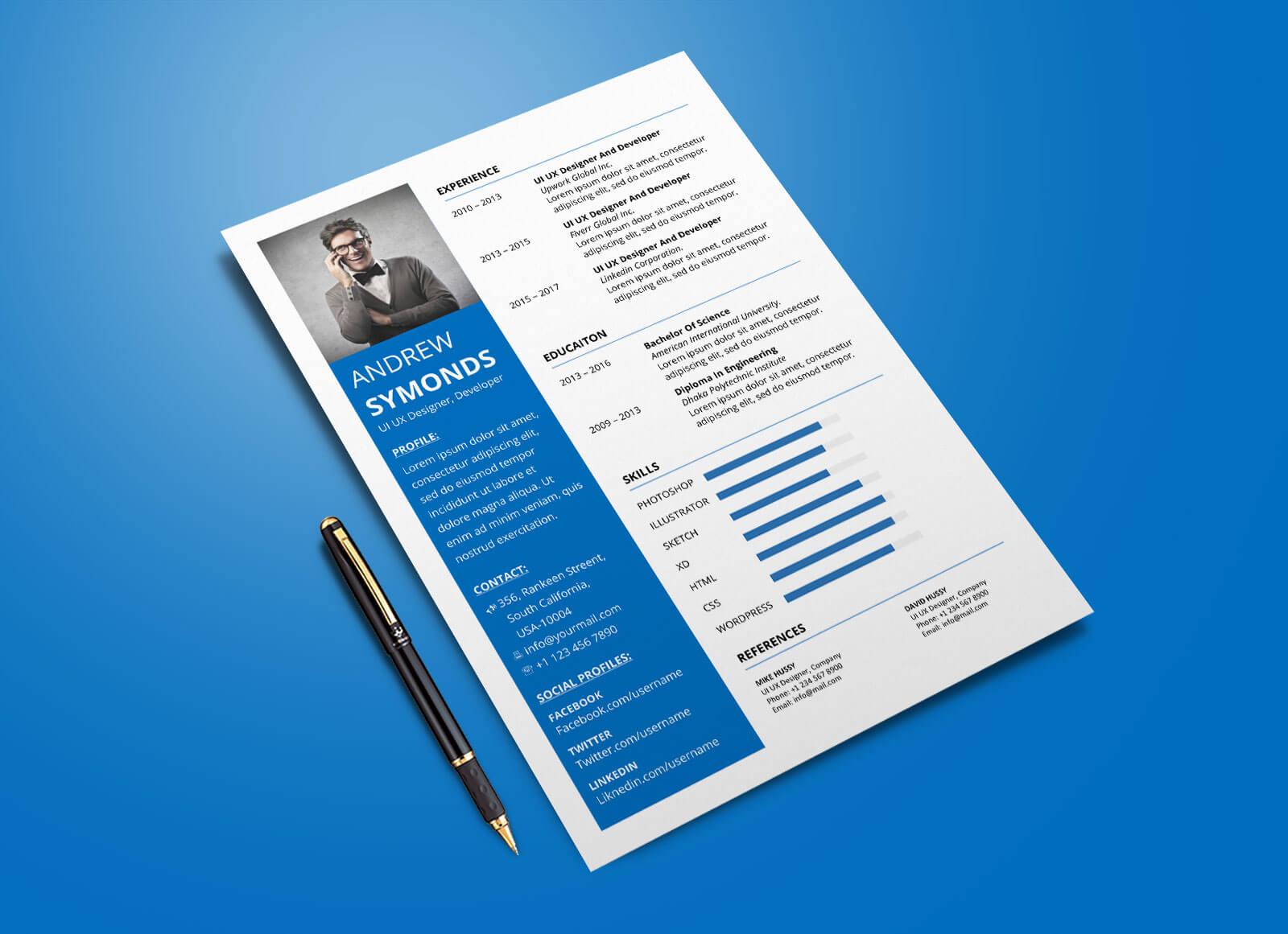 Free Modern Resume Template In Word Docx Format – Good Resume For Free Brochure Templates For Word 2010