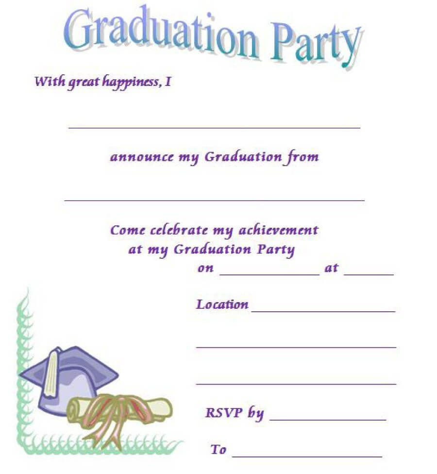 Free Online Graduation Invitations New 40 Free Graduation In Graduation Party Invitation Templates Free Word