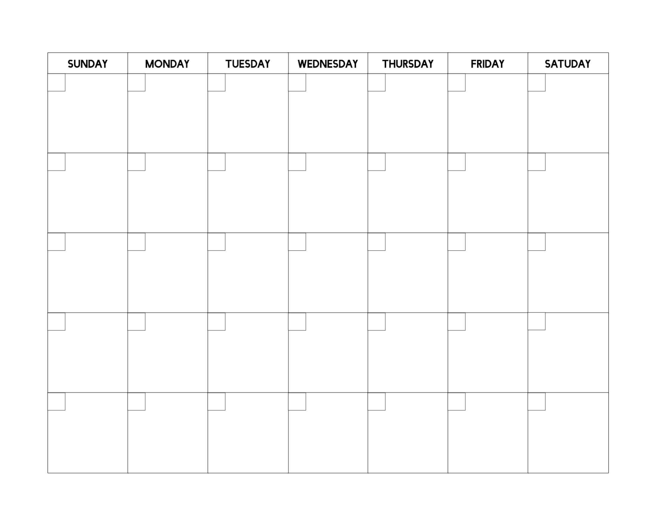 Free Printable Blank Calendar Template - Paper Trail Design Throughout Blank Calander Template