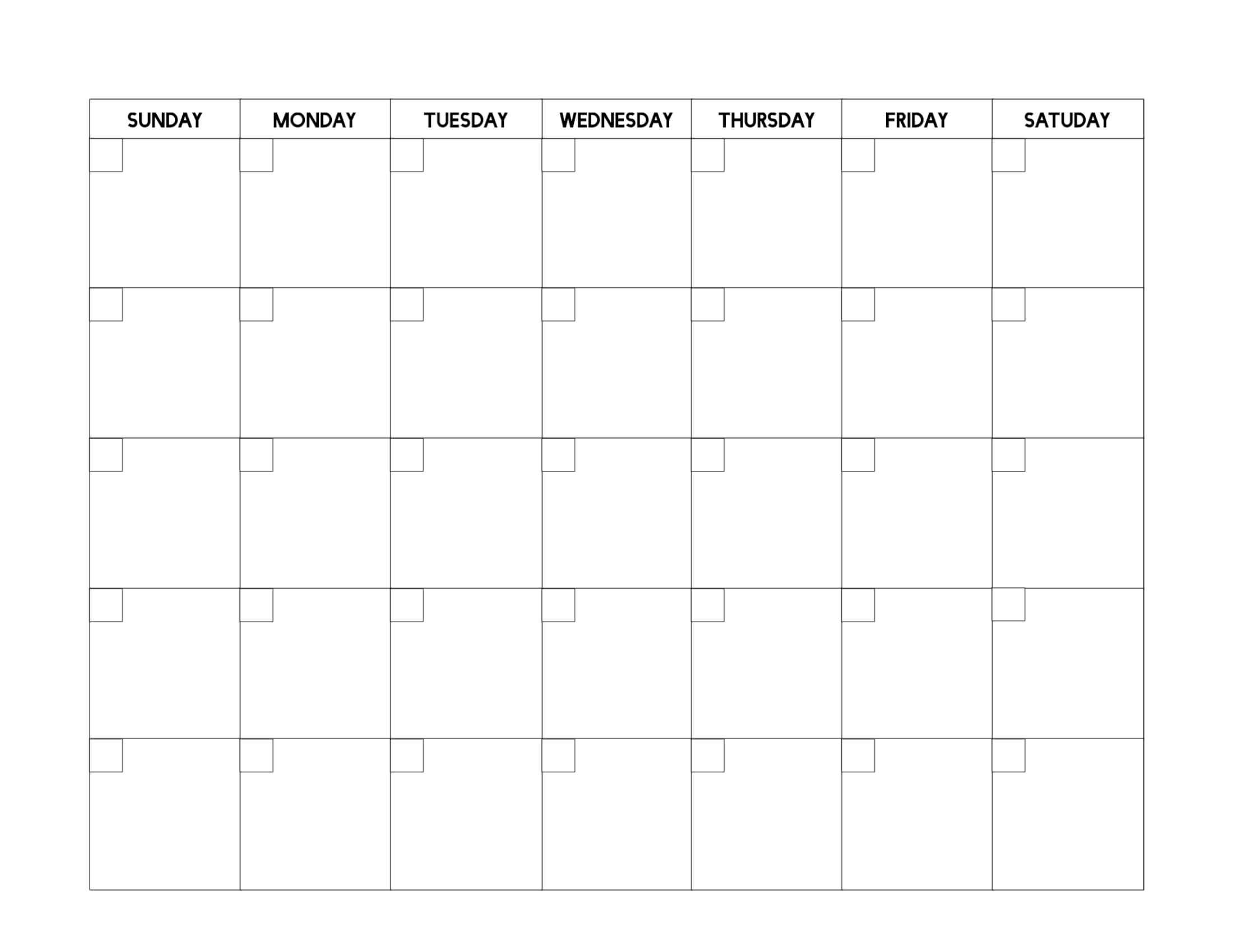 Free Printable Blank Calendar Template – Paper Trail Design With Regard To Full Page Blank Calendar Template