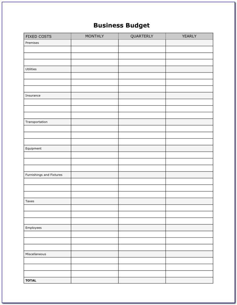 Blank Ledger Template