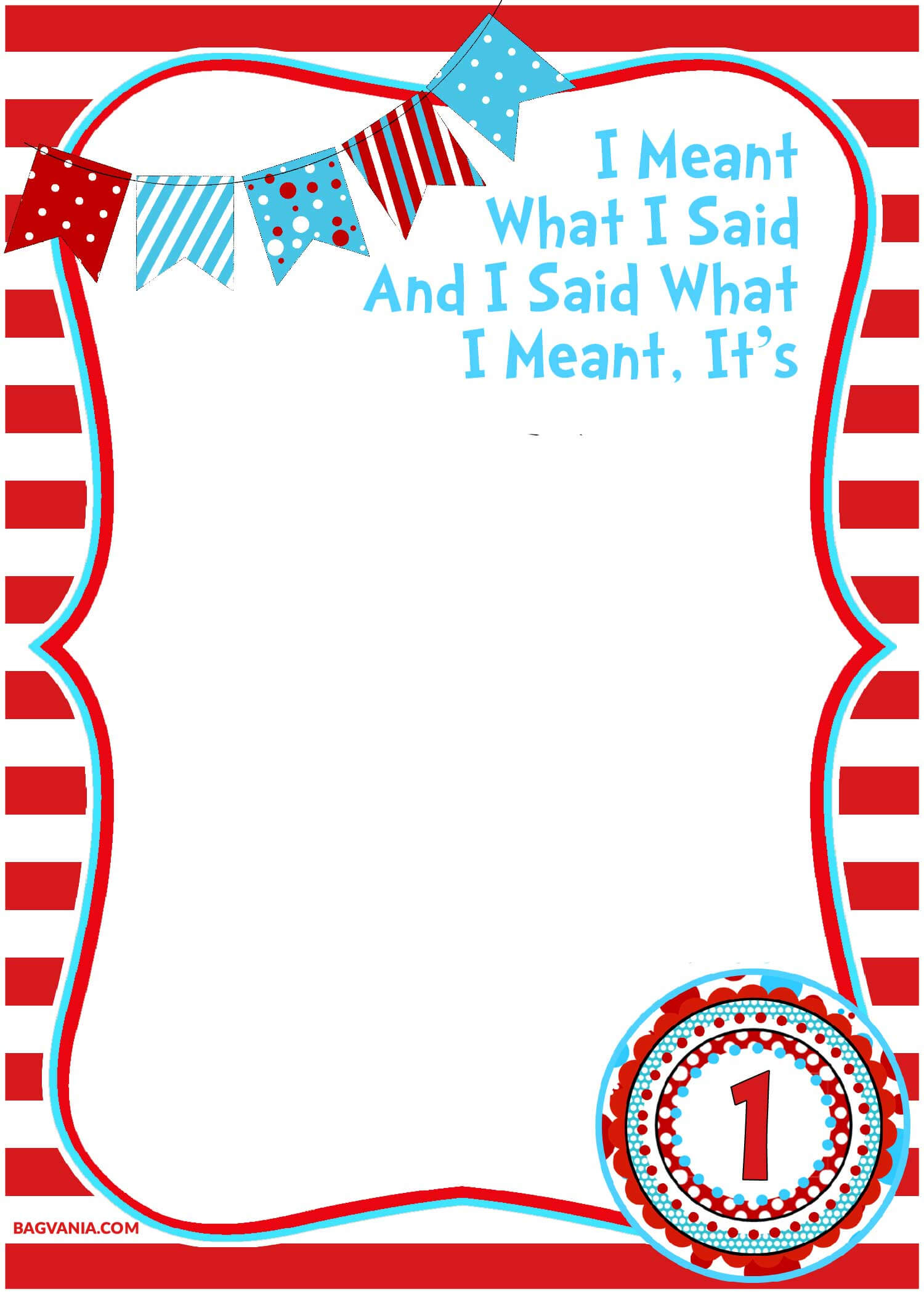 Free Printable Dr.seuss – Cat In The Hat Invitation Template Pertaining To Blank Cat In The Hat Template