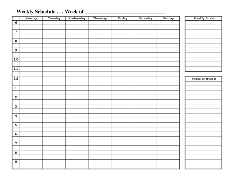 monthly work schedule templates free