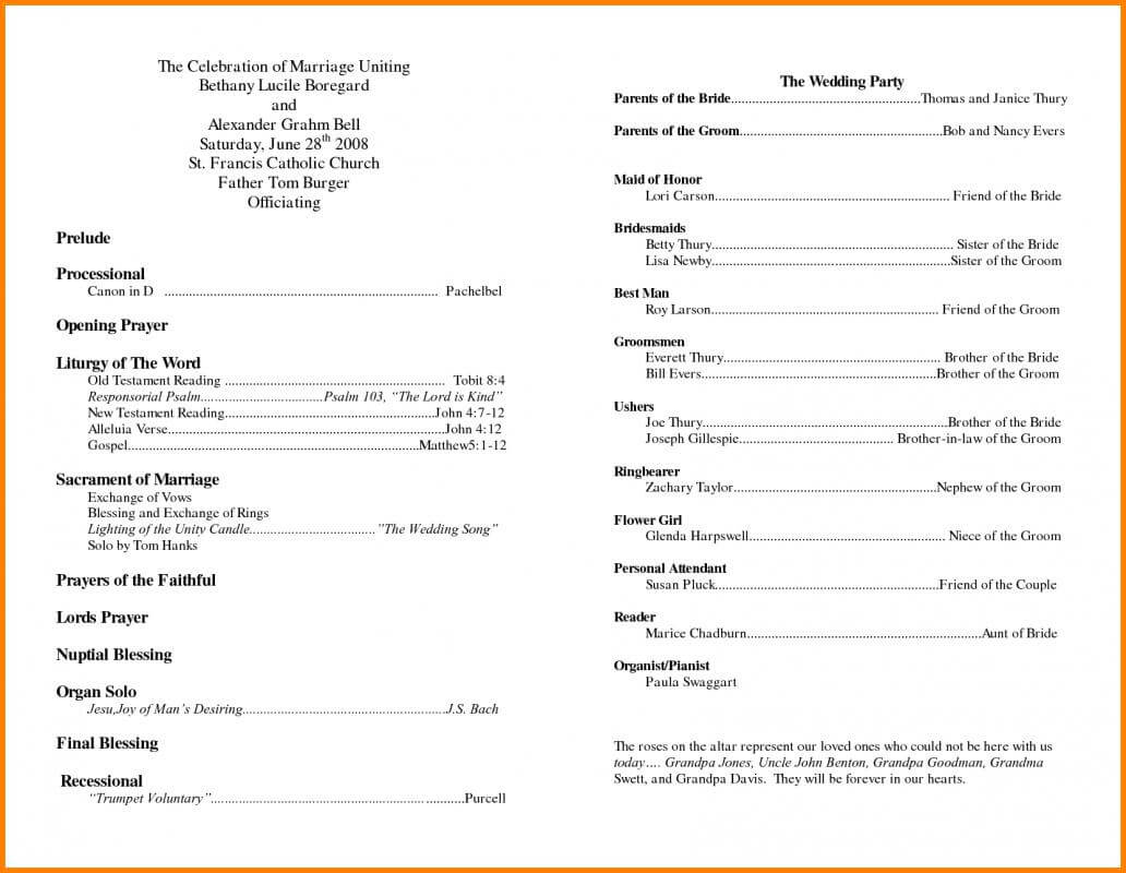 Free Printable Wedding Program Templates Word In Church Program Templates Word