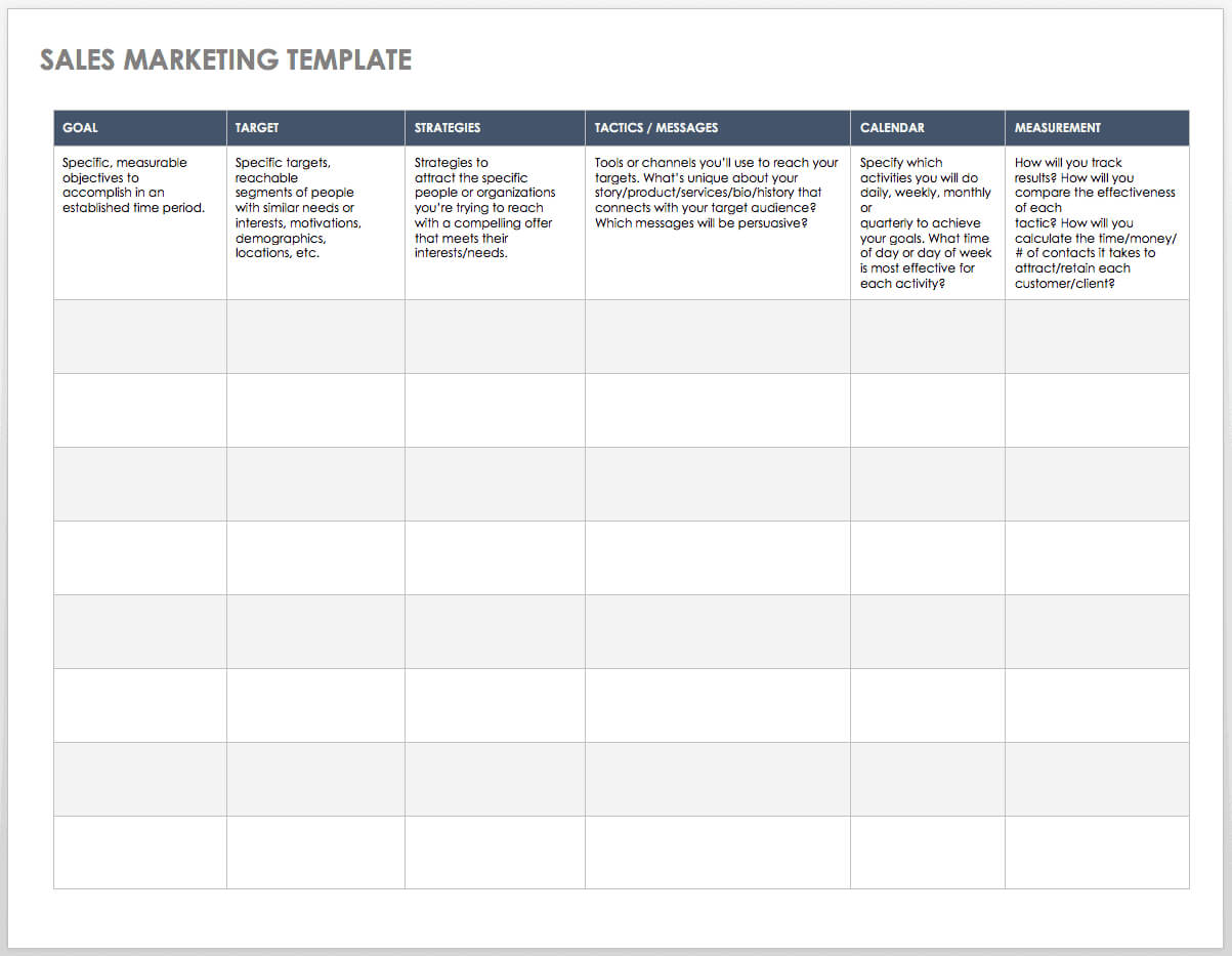 Free Sales Pipeline Templates | Smartsheet For Sales Manager Monthly Report Templates