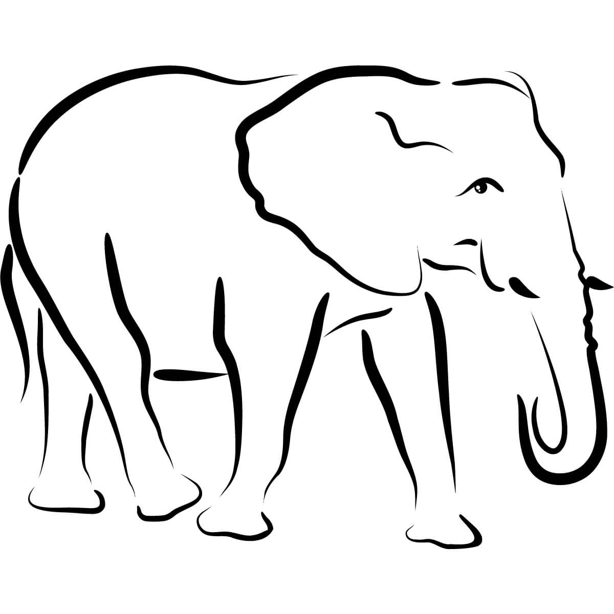 Free Simple Elephant Outline, Download Free Clip Art, Free For Blank Elephant Template