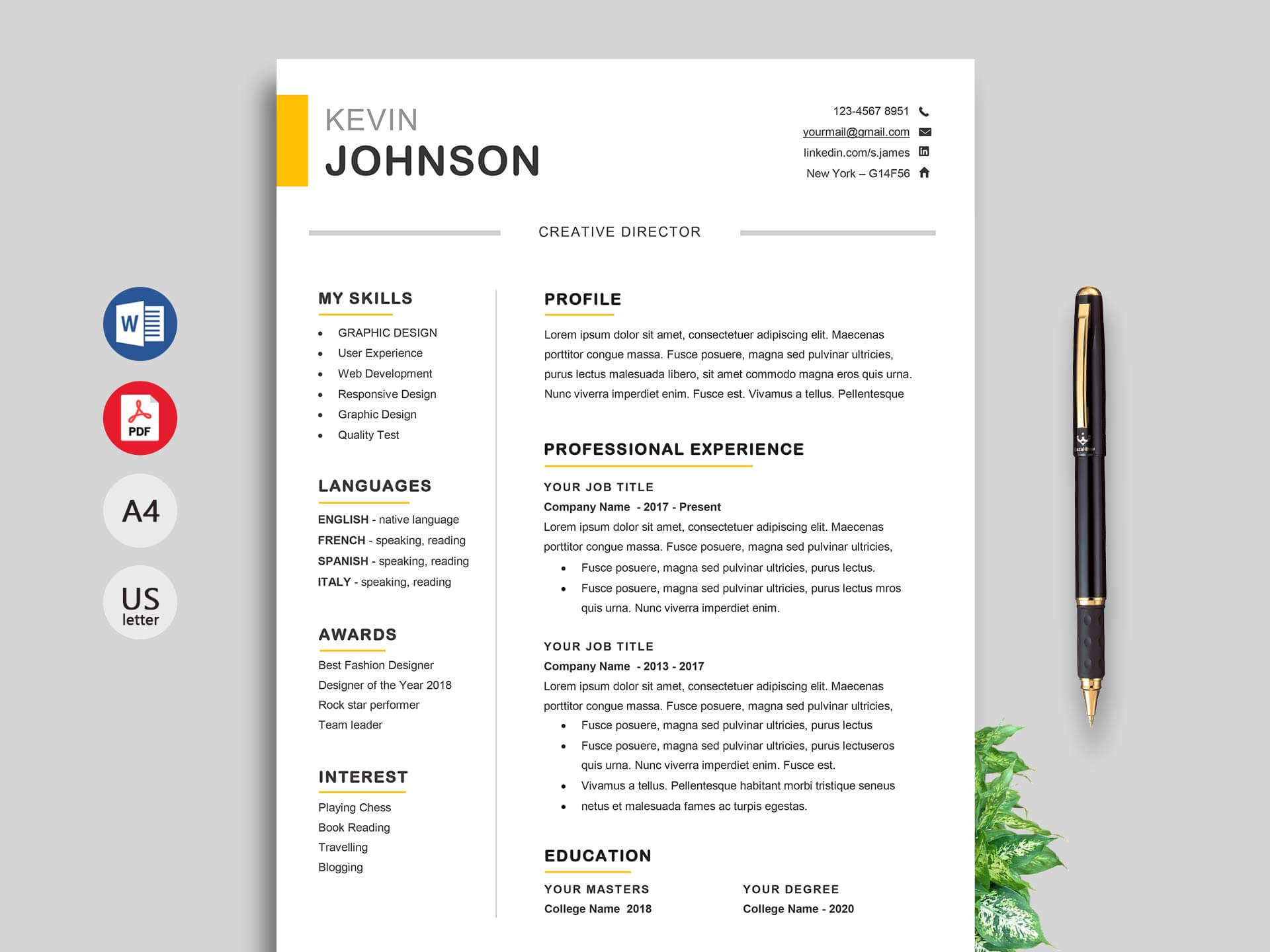 Free Simple Resume & Cv Templates Word Format 2020 | Resumekraft With Regard To How To Create A Cv Template In Word