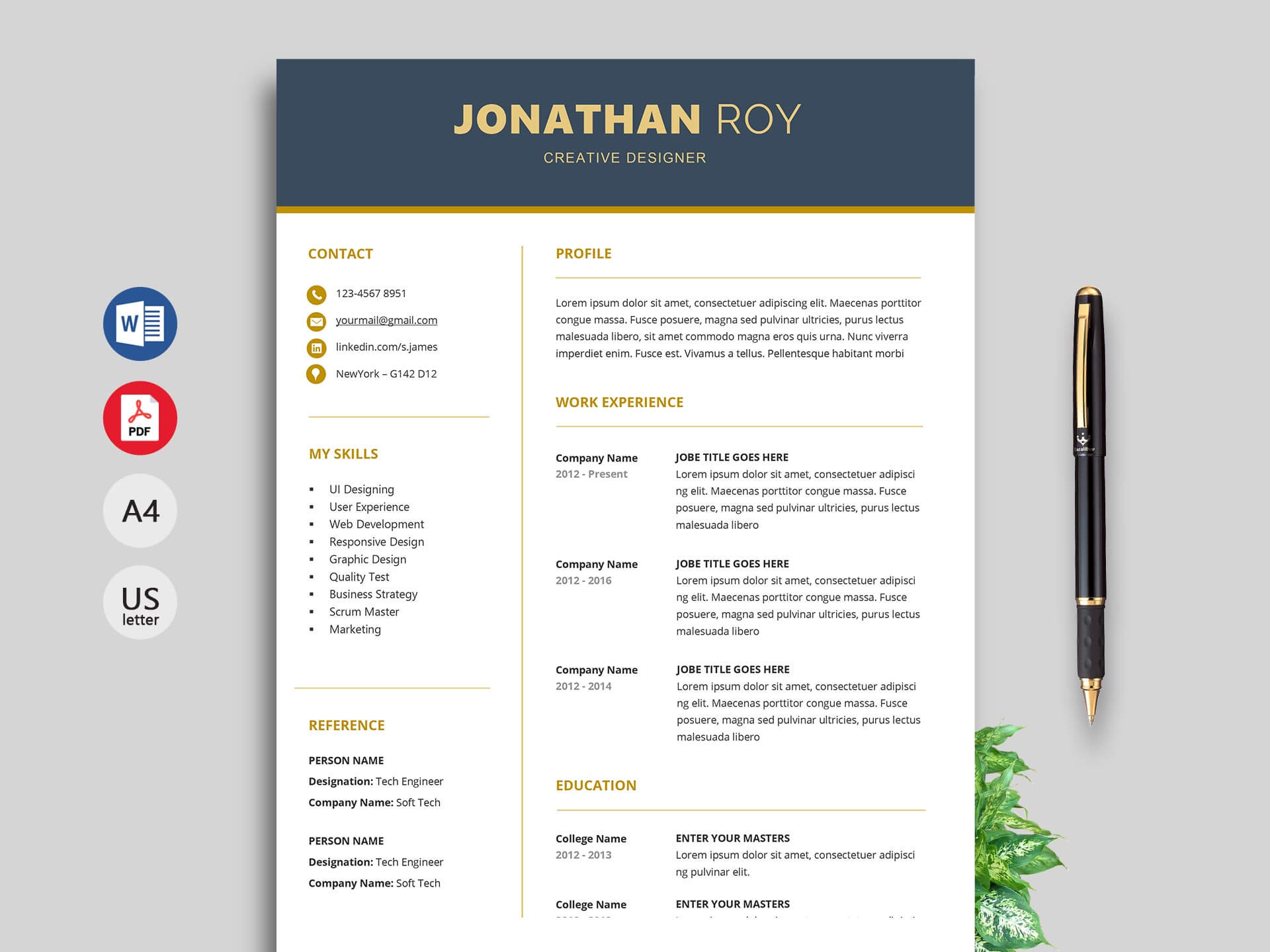 Free Simple Resume & Cv Templates Word Format 2020 | Resumekraft With Regard To How To Get A Resume Template On Word