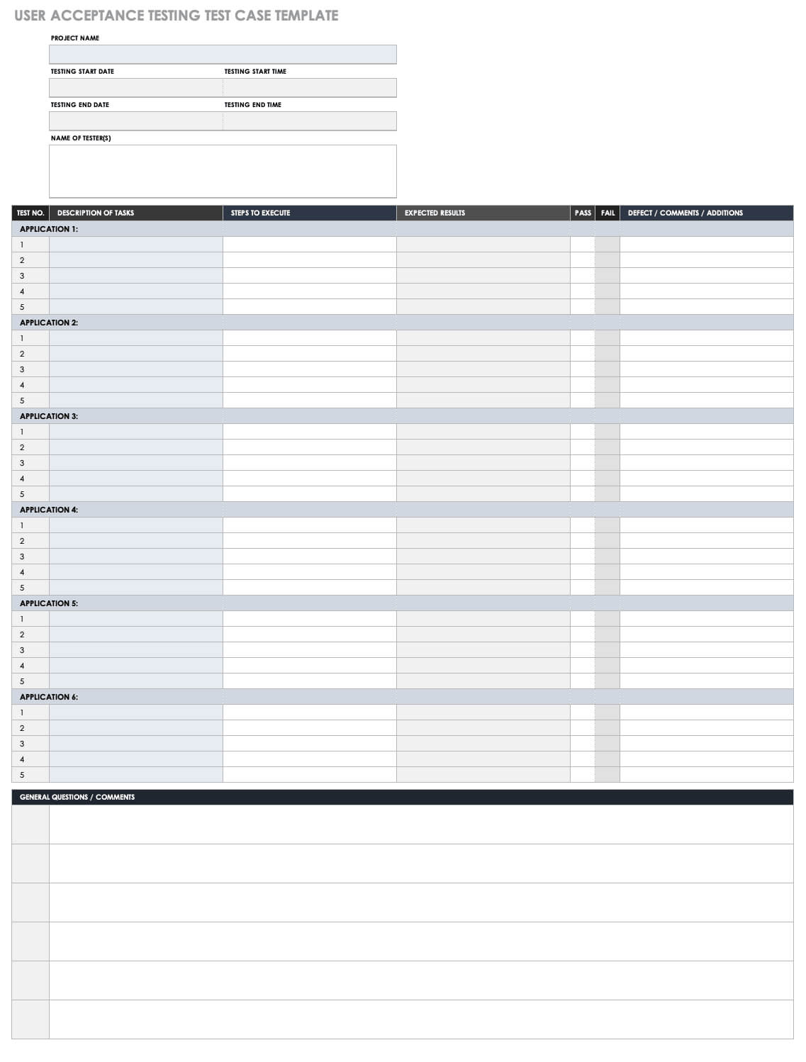 Free Test Case Templates | Smartsheet Intended For Acceptance Test Report Template