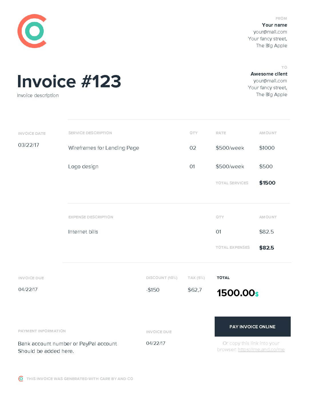 Free Web Development Invoice Template | Excel | Pdf | Word Pertaining To Web Design Invoice Template Word