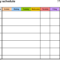 Free Weekly Schedule Templates For Excel – 18 Templates Pertaining To Blank Activity Calendar Template