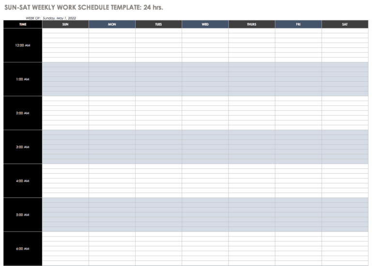 Free Work Schedule Templates For Word And Excel Smartsheet