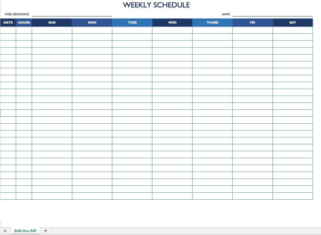 Free Work Schedule Templates For Word And Excel |Smartsheet Throughout Blank Monthly Work Schedule Template
