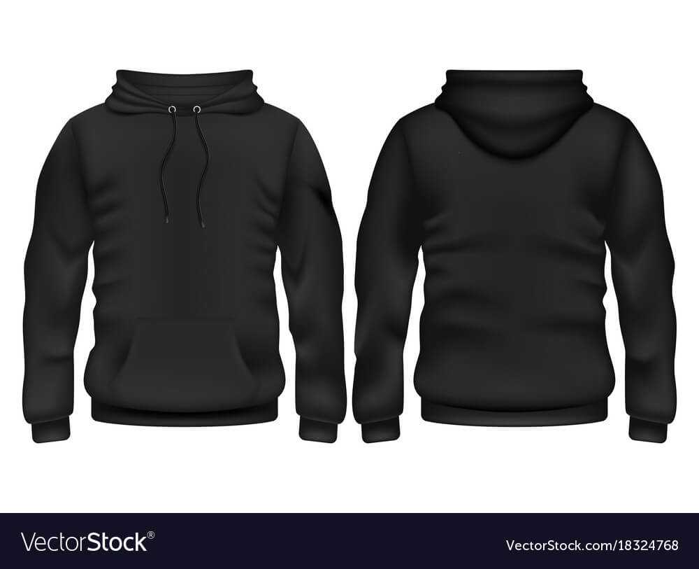 Front And Back Black Hoodie Template Within Blank Black Hoodie Template