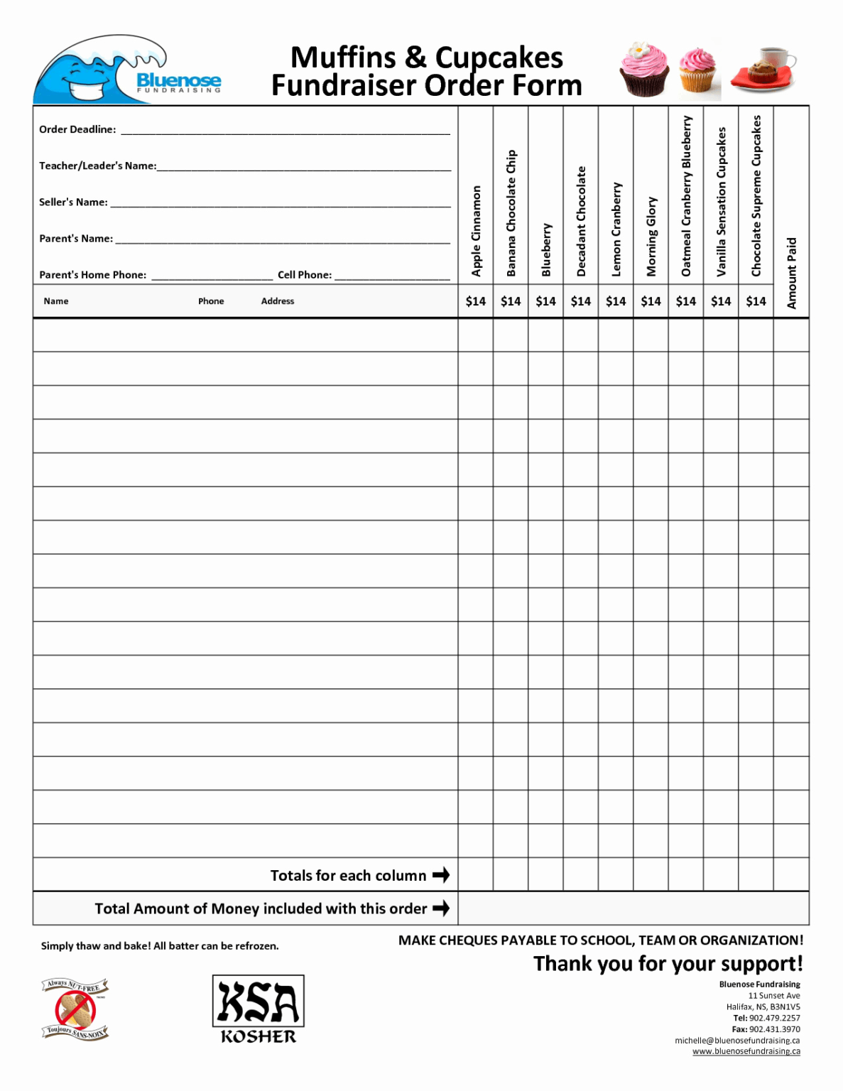 Fundraiser Forms Colona rsd7 Throughout Blank Fundraiser Order Form 