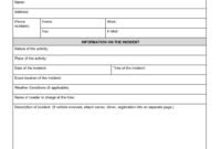 General Incident Report Form Template 10 Sample For Employee inside Police Incident Report Template