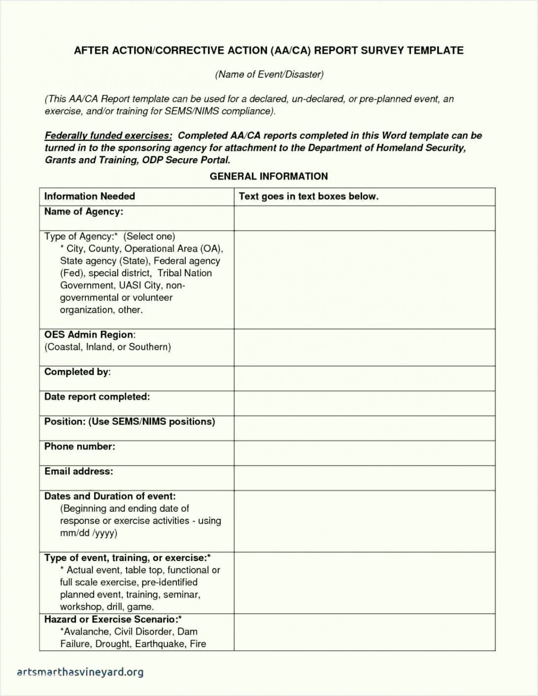 General Incident Report Form Template Easiest Traffic Throughout After Training Report Template