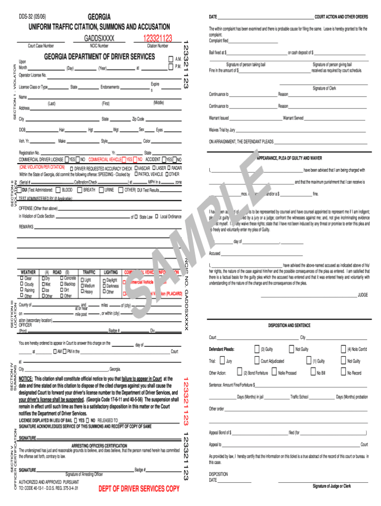 Blank Speeding Ticket Template