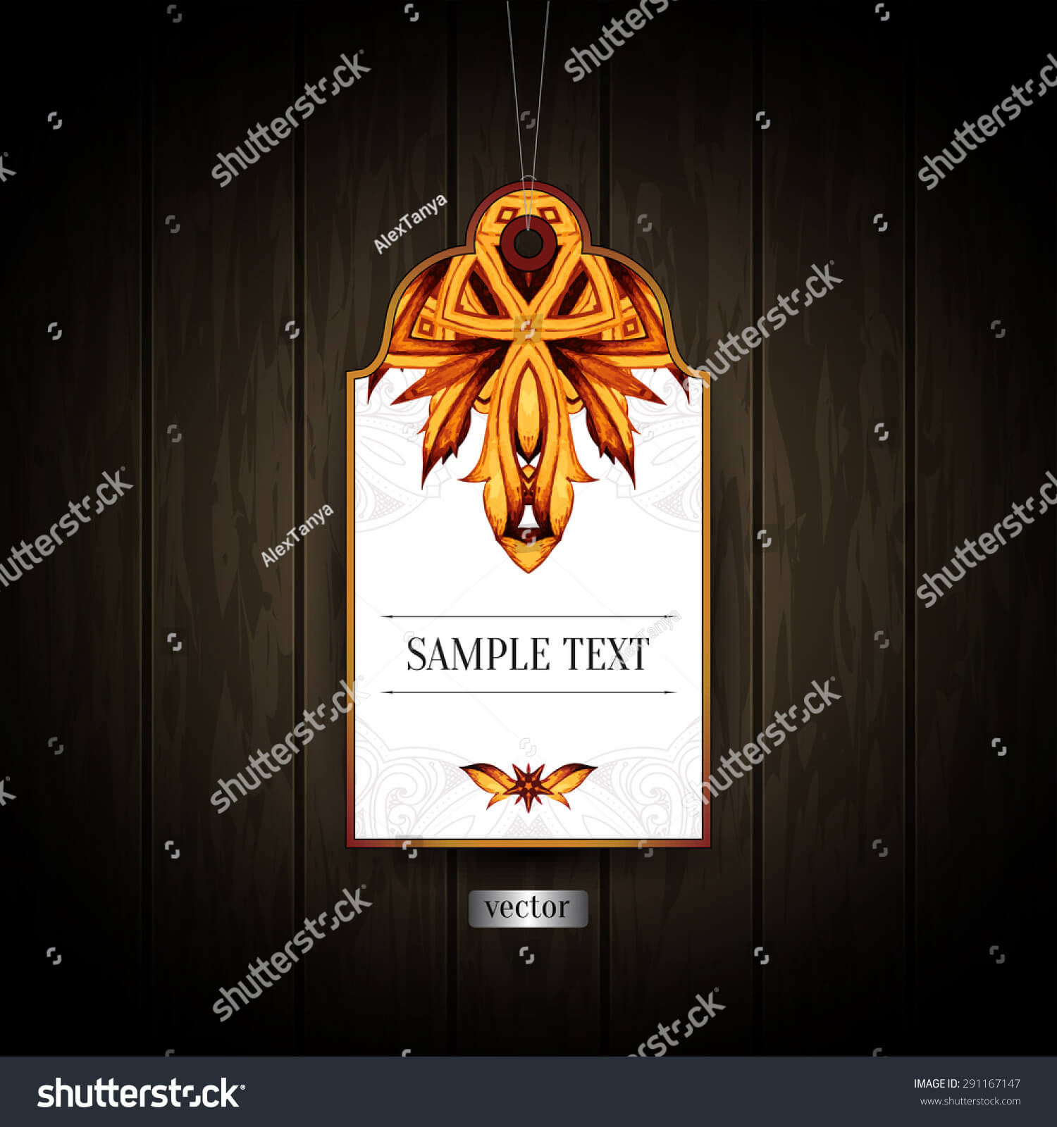 Gift Tag Ornamental Pattern Abstract Floral Stock Vector Regarding Blank Luggage Tag Template
