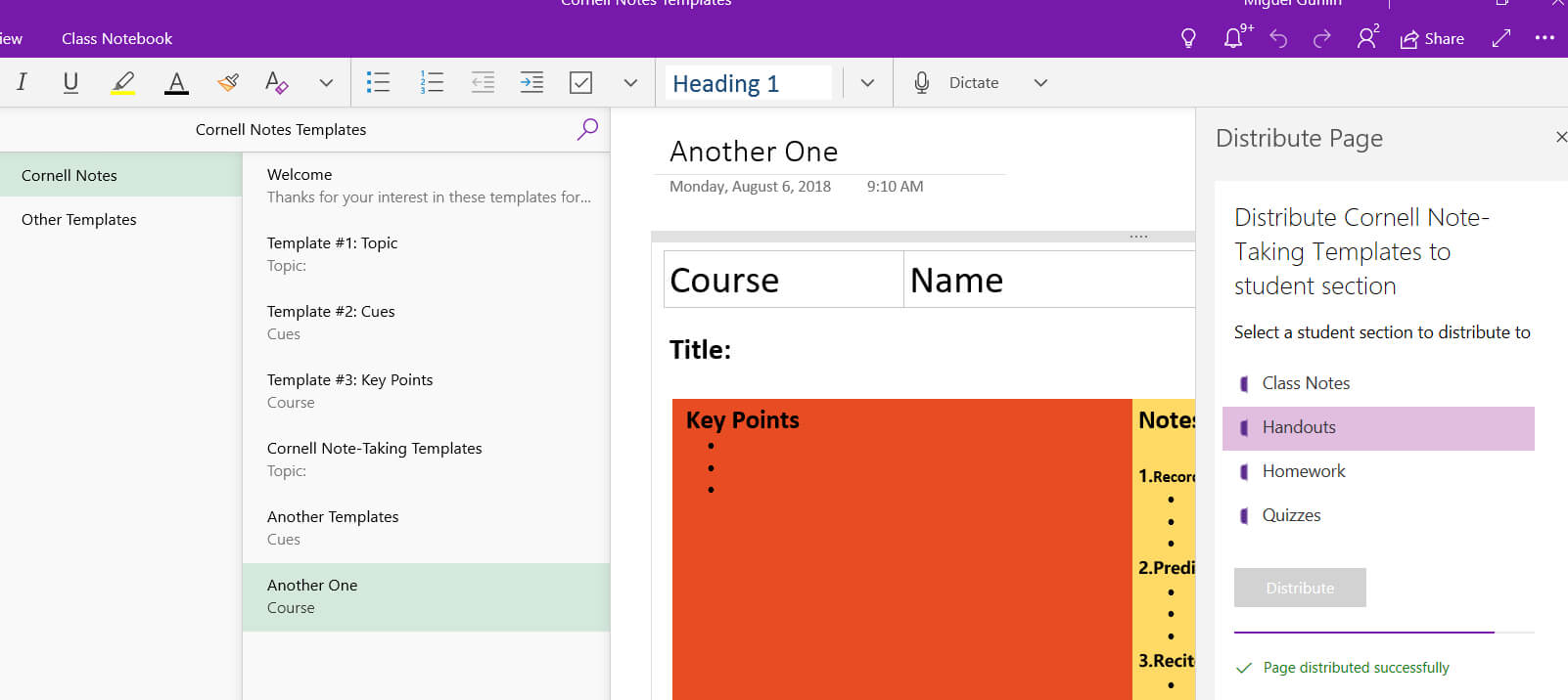 Go Digital With Cornell Note Taking And The Onenote App Pertaining To Note Taking Template Word