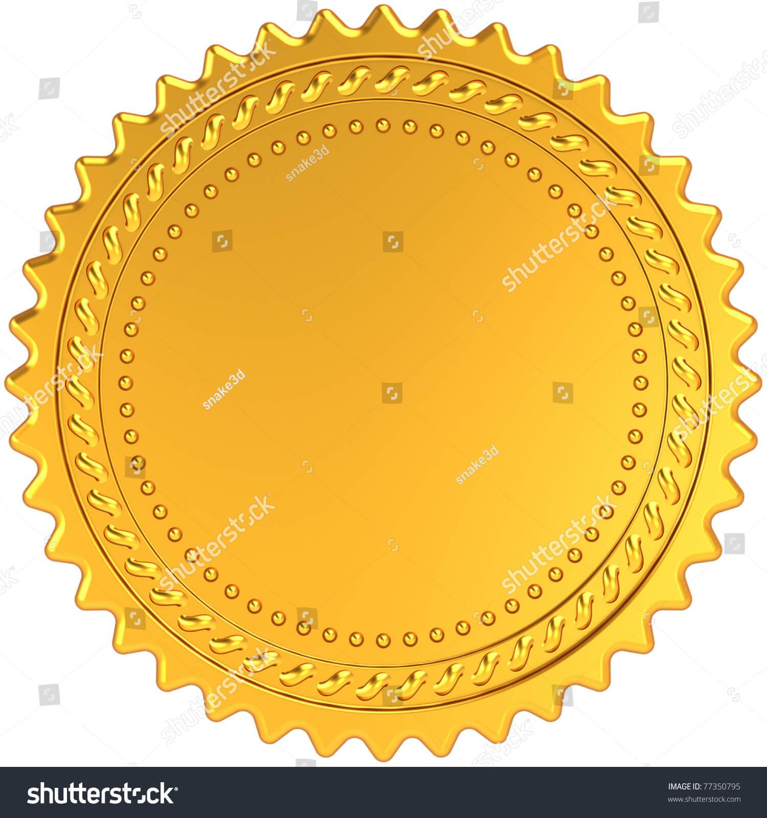 Golden Award Medal Blank Seal Luxury Stock Illustration 77350795 Intended For Blank Seal Template
