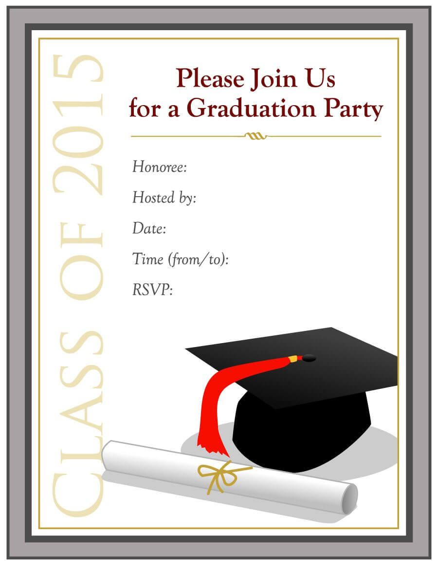 Graduation Invitation Template Free New 40 Free Graduation Regarding Graduation Invitation Templates Microsoft Word
