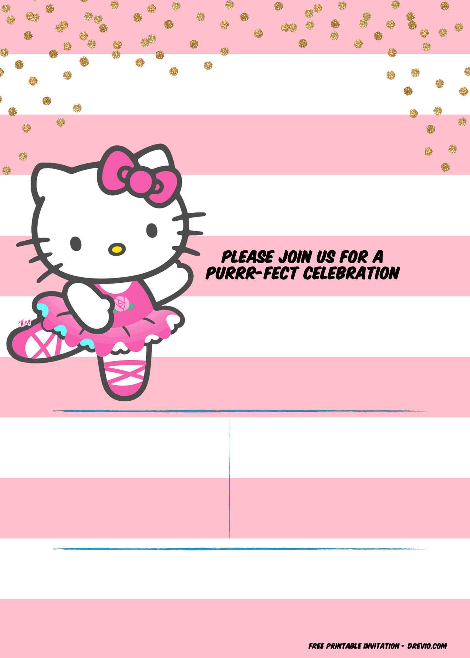 Hello Kitty Birthday Party Ideas - Invitations, Dress Throughout Hello Kitty Birthday Banner Template Free