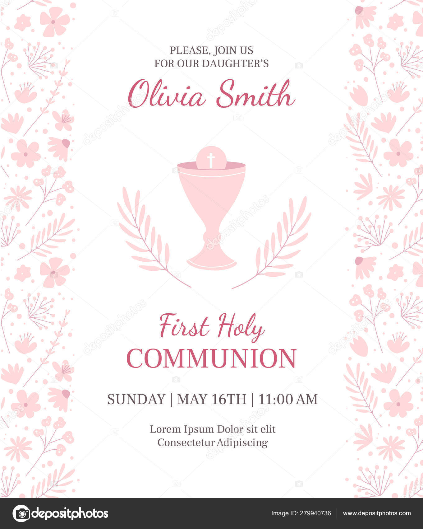 Holy Communion Invitation Design Template. Christianity Throughout First Holy Communion Banner Templates