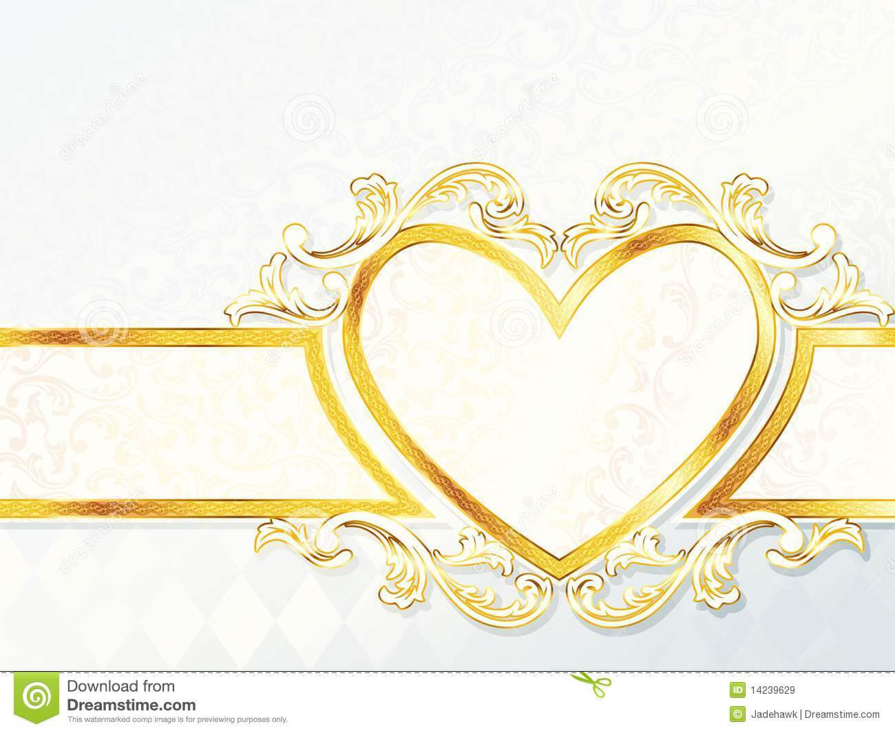 Horizontal Rococo Wedding Banner With Heart Emblem Stock Throughout Wedding Banner Design Templates