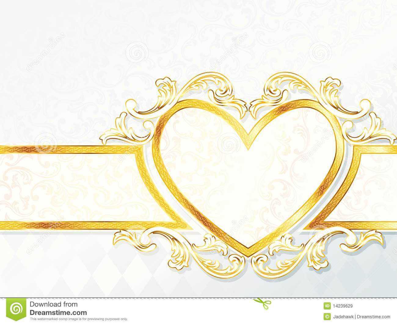 Download Horizontal Rococo Wedding Banner With Heart Emblem Stock throughout Wedding Banner Design ...