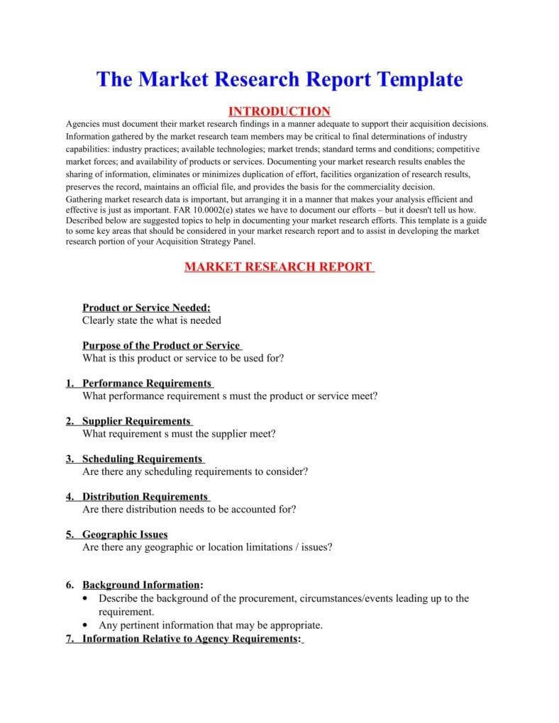How A Market Research Benefits Your Business | Free Within Market Research Report Template