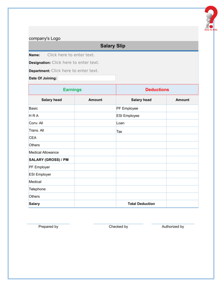 Basic Payslip Template Excel Download