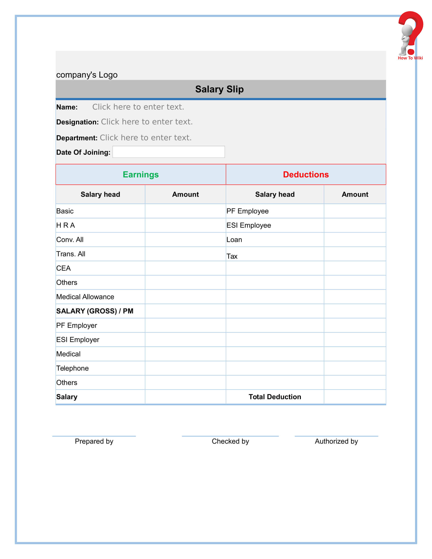 Simple Payslip Template Word